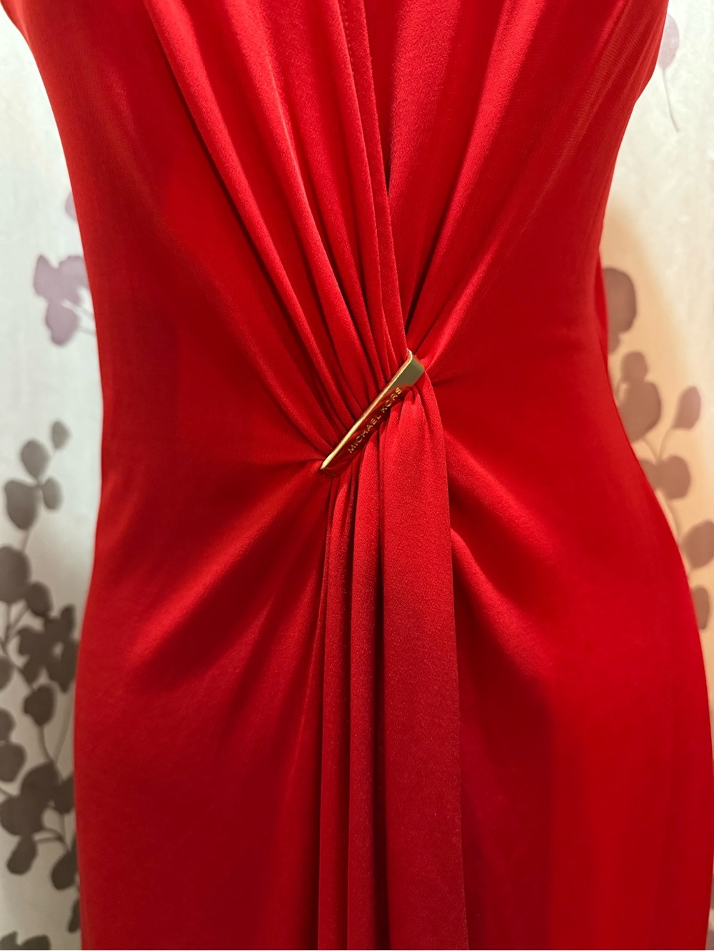 Sleeveless Red Twist-Front Dress-Michael Michael Kors (small) NWT - Picture 3 of 12